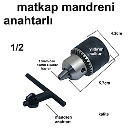 MATKAP MANDRENİ 1/2 ANAHTARLI MANDIREN MATKAP KAFASI