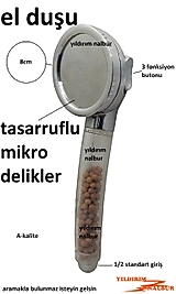 EL DUŞU TASARRUFLU MİKRO DELİKLİ BONCUKLU EL TELEFONU DUŞ FİSKİYESİ