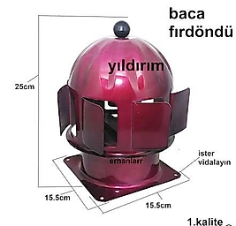 SOBA BORUSU RENKLİ KALİTELİ FIRDÖNDÜ RÜZGAR APARATI BACA ŞAPKA FIRDÖNDÜ GALVENİZ