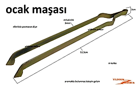 OCAK MAŞASI ŞÖMİNE MAŞASI MAŞASI SOBA MAŞASI UZUN SAĞLAM 51 CM ATEŞ MAŞASI KÖZ MAŞASI