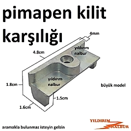 PİMAPEN KİLİT KARŞILIĞI KALIN BÜYÜK MODEL AYAKLI İSPANYOLET KARŞILIK SÜRGÜ TİPİ PENCERE