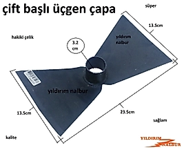 BAHÇE ÇAPASI ÇİFT BAŞLI ÜÇGEN ÇAPA TOPRAK KAZMA TARLA ÇAPASI