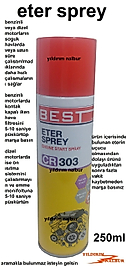 ETER SPREY MOTOR ATEŞLEME SPREYİ 250ML BENZİNLİ DİZEL MOTOR ATEŞLEME ETER SPREY