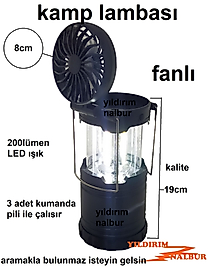 KAMP LAMBASI AYDINLATMA FANLI PİLLİ EL FENERİ GECE LAMBASI