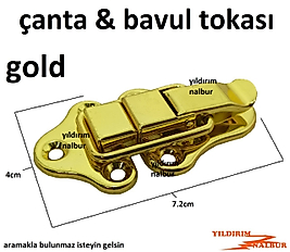 ÇANTA TOKASI ALTIN GOLD SARI RENK BÜYÜK BAVUL KİLİDİ DOLAP KİLİDİ KUTU KİLİDİ MANDALLI KİLİT