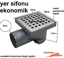 YERSİFONU 10X10X50 KROM PASLANMAZ YANDAN ÇIKIŞ EKONOMİK