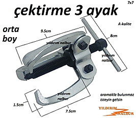 ÇEKTİRME 3 AYAKLI ORTA BOY 60X60 ÜÇ KOLLU KASNAK KOPARTMA VİDALI ÇEKME ORTA