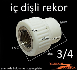 2 ADET 25LİK PPRC İÇ DİŞLİ REKOR SU TESİSAT PLASTİK DİŞLİ REKOR
