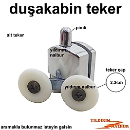 DUŞAKABİN TEKERLEĞİ ALT TEKER ÇİFTLİ PLASTİK KROM KAPLAMA ALT TEKER