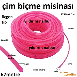 ÇİM BİÇME 3MM ÜÇGEN KÖŞELİ MİSİNASI OT BİÇME MİSİNA TIRPAN