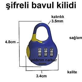 ŞİFRELİ BAVUL KİLİDİ ÇANTA DOLAP KİLİDİ 3 HANELİ KALİTE ÇANTA TİP