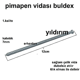 PİMAPEN VİDASI BULDEX VİDA 12CM MONTAJ VİDA SAGLAM ÇELİK
