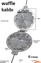 WAFFLE KALIBI PRATİK ALÜMİNYUM 1.KALİTE WAFFLE KALIBI KALP ŞEKLİ