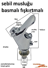 BASMALI FIŞKIRTMALI MUSLUK SEBİL MUSLUK KROM HAYRAT MUSLUĞU