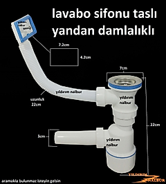 YANDAN DAMLALIKLI TASLI LAVABO GİDERİ SİFON EVYE SİFON