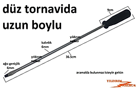 DÜZ TORNAVİDA UZUN TAMİRCİ TORNAVİDASI DÜZ SANAYİ TORNAVİDA