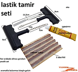 ARABA LASTİK TAMİR SETİ FİTİLLİ PLASTİK SAP OTO LASTİK TEKERLEK TAMİR TAKIMI PATLAK LASTİK TAMİRİ