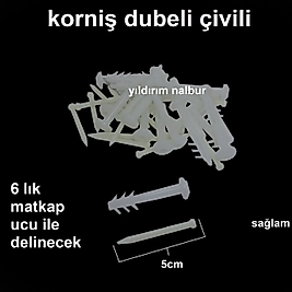 KORNİŞ DUBELİ 30 ADET ÇİVİLİ DUBEL ÇAKMALI KORNİŞ DUBELİ