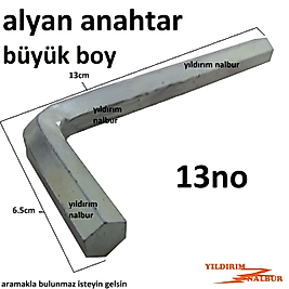 ALYAN ANAHTAR 13 NO TEK BÜYÜK BOY ALLEN ANAHTAR ON ÜÇLÜK L ALYAN