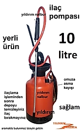İLAÇ POMPASI 10LİTRE YERLİ KALİTELİ İLAÇLAMA POMPA PÜSKÜRTME BÜYÜK BOY ONLUK POMPA