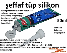 ŞEFFAF TÜP SİLİKON YAPIŞTIRICI YAPIŞTIRICI 50 ML MUTFAK PENCERE SİLİKONU