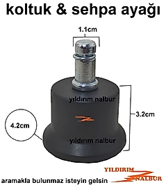 4 ADET PATRON KOLTUK AYAĞI 3.2CM PİNGO SEHPA AYAK KALIN PİMLİ GEÇME AYAK