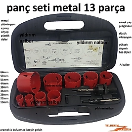 METAL PANÇ SETİ 13 PARÇA AHŞAP DELME PLASTİK PANÇ HSS UÇ MATKABA YAY ÇELİĞİ