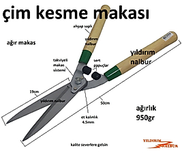 ÇİM MAKASI BUDAMA MAKASI OT BİÇME MAKASI ÇAM YAPRAK KESME