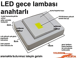 GECE LAMBASI LEDLİ ANAHTARLI KAMP EL FENERİ DEPREM LAMBASI PİLLİ