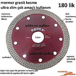 MERMER KESİCİ 180ULTRA SLİM BÜYÜK BOY ELMAS GRANİT KESME ELMAS SOĞUTMALI KURU SULU KESİM