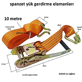 SPANZET 10 METRE KALİTELİ KALIN HALAT YÜK TAŞIMA EŞYA SARMA