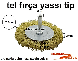 TEL FIRÇA PİMLİ YASSI 75MM TEL FIRÇA TEMİZLEME SİLME FIRÇASI