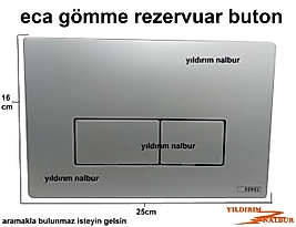 ECA SEREL GÖMME REZERVUAR DÜĞMESİ BUTONU TAM SET KARE MODEL PARMAK İZİ BIRAKMAZ