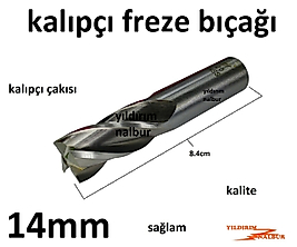 KALIPÇI FREZE 14MM KALIPÇI BIÇAK FREZE ÇAKISI ON DÖRT TORNA FREZE