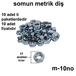 CİVATA SOMUNU M10 KALİTE VİDA SOMUNU BÜYÜK 10 LUPAKET