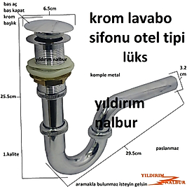 LAVABO SİFONU LÜKS MODEL OTEL TİPİ PRİNÇ PASLANMAZ LAVABO GİDERİ ESLİ