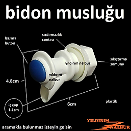 BİDON MUSLUĞU KOVA ÇEŞMESİ PLASTİK BEYAZ BASMALI KÜÇÜK TİP