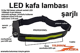 PROFESYONEL SENSÖRLÜ LEDLİ KAFA LAMBASI KUVETLİ IŞIK PİLLİ KAFA FENERİ A-KALİTE