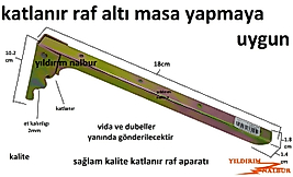 RAF ALTI KATLANIR RAF KÜÇÜK BOY YAPMAK İÇİN MASA RAFI