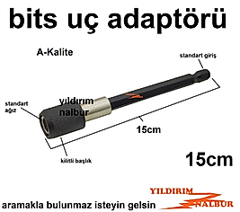 15 CM BİTS UÇ ADAPTÖRÜ KİLİTLİ PH YILDIZ UÇ TUTUCU ADAPTÖR DUBLE UZUN