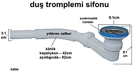 DUŞ TROMPLEMİ DUŞ SİFONU KÜVET GİDERİBANYO GİDERİ