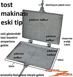 TOST MAKİNASI ESKİ TİP ALÜMİNYUM EKMEK KIZARTMA TOST MAKİNESİ ESKİLERDEN
