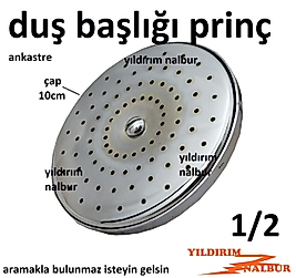 ANKASTRE DUŞ BAŞLIĞI PRİNÇ 10CM YUVARLAK MODEL DUŞ SÜZGECİ KAFASI DUŞ KAFA