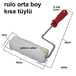 RULO KISA TÜYLÜ ORTA BOY KÜÇÜK RULO SATEN BOYA RULOSU FIRÇASI