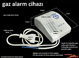 GAZ ALARM CİHAZI LPG DOĞALGAZ SENSÖRÜ KABLOLU HAZIR GAZ KAÇAK CİHAZI