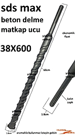 SDSMAX HİLTİ UCU 38X600 BETON DELME BÜYÜK BOY KALIN ELMAS UÇ SAĞLAM