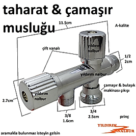TAHARAT MUSLUĞU ÇİFT ÇIKIŞ ÇAMAŞIR MUSLUĞU BULAŞIK MAKİNASI MUSLUĞU