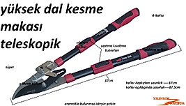TELESKOPİK YÜKSEK DAL KESME MAKASI UZAR KISALIR BUDAMA MAKASI AĞAÇ KESME