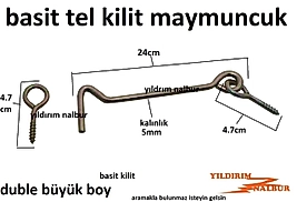 KAPI KİLİDİ KANCASI KOCAMAN UZUN BOY 24CM ZERZE EMNİYET KİLİDİ