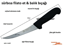 SÜRBISA SÜRMENE NUSRET BIÇAĞI EĞRİ MODEL FİLATO ET BALIK BIÇAĞI